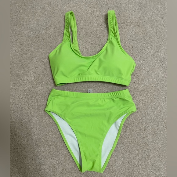 Lime green high rise bikini - Picture 3 of 4
